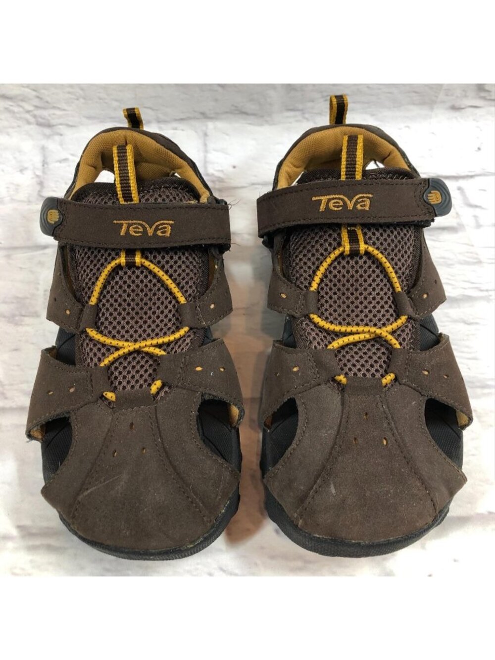 Teva Big Kids 6 / 36 Dozer Trail 6226 Brown Yellow Closed Toe Sport Sandals